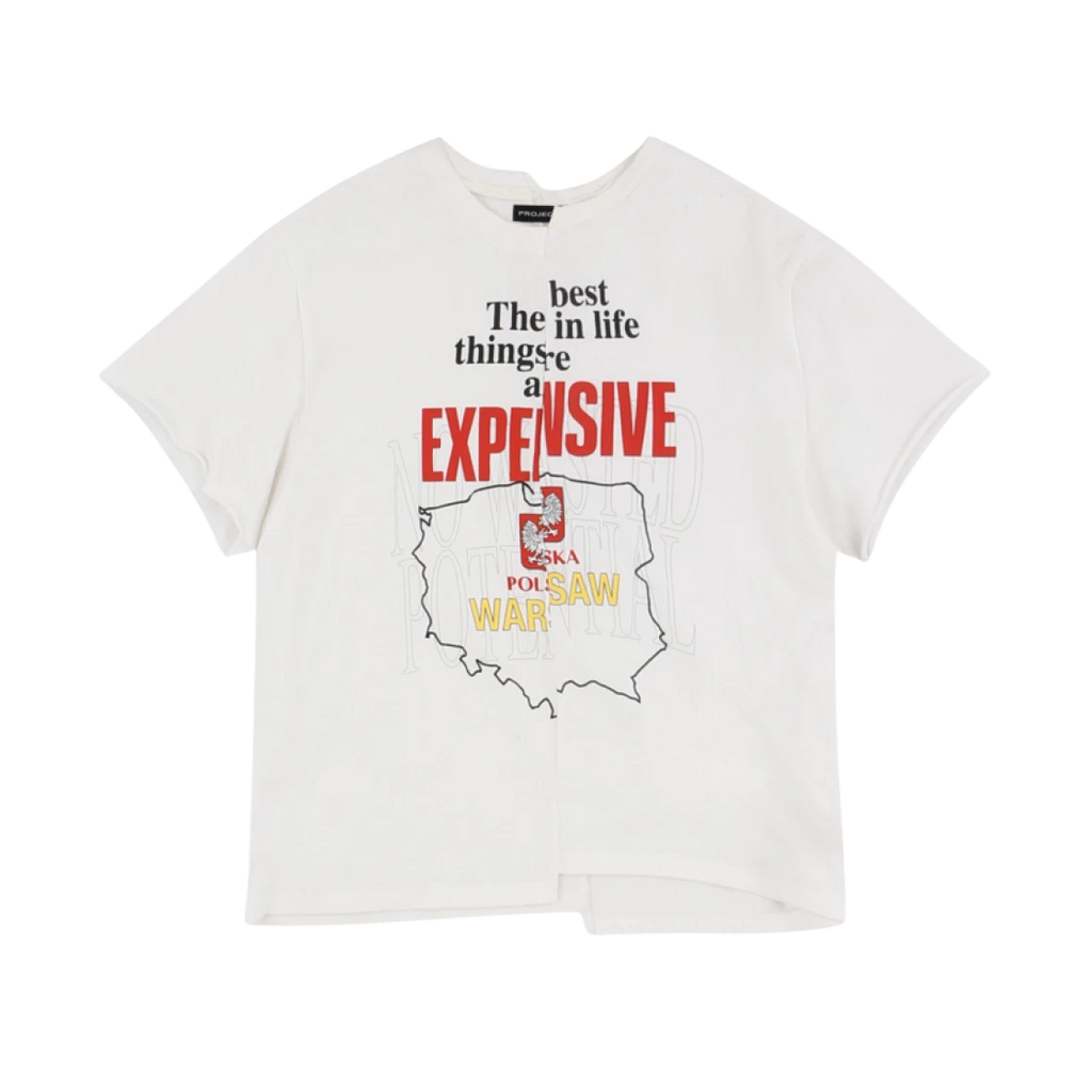 PROJECT G/R TIGHT FIT SPLIT T-SHIRT WHITE