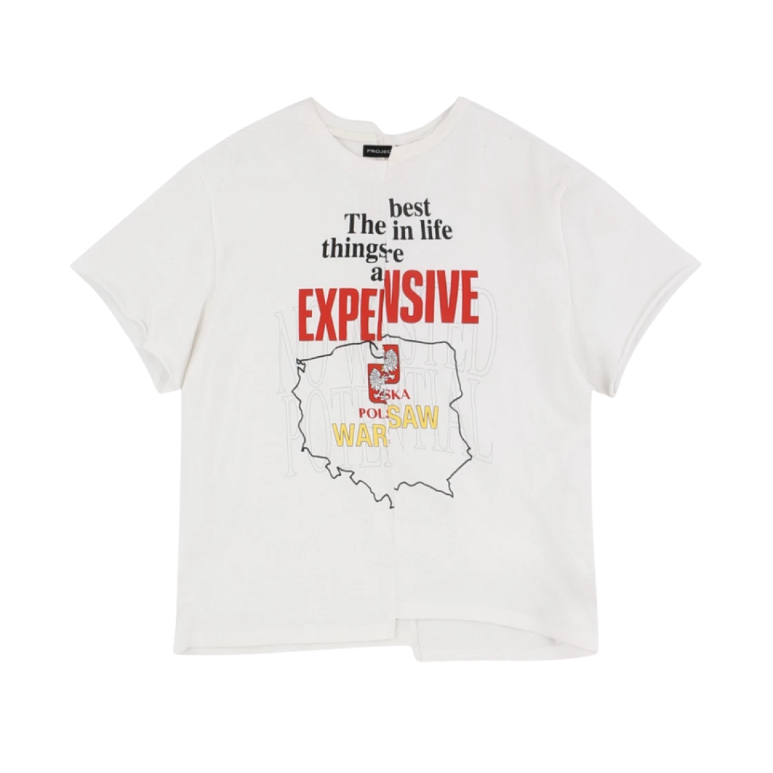PROJECT G/R TIGHT FIT SPLIT T-SHIRT WHITE