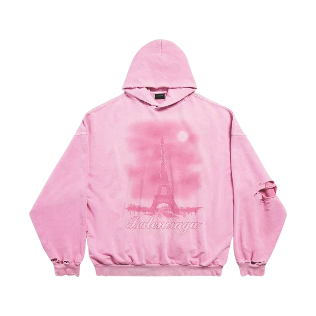 BALENCIAGA PARIS MOON OVERSIZED HOODIE LIGHT PINK
