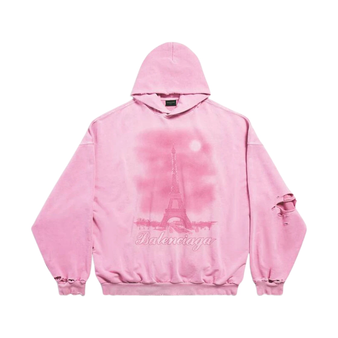 BALENCIAGA PARIS MOON OVERSIZED HOODIE LIGHT PINK