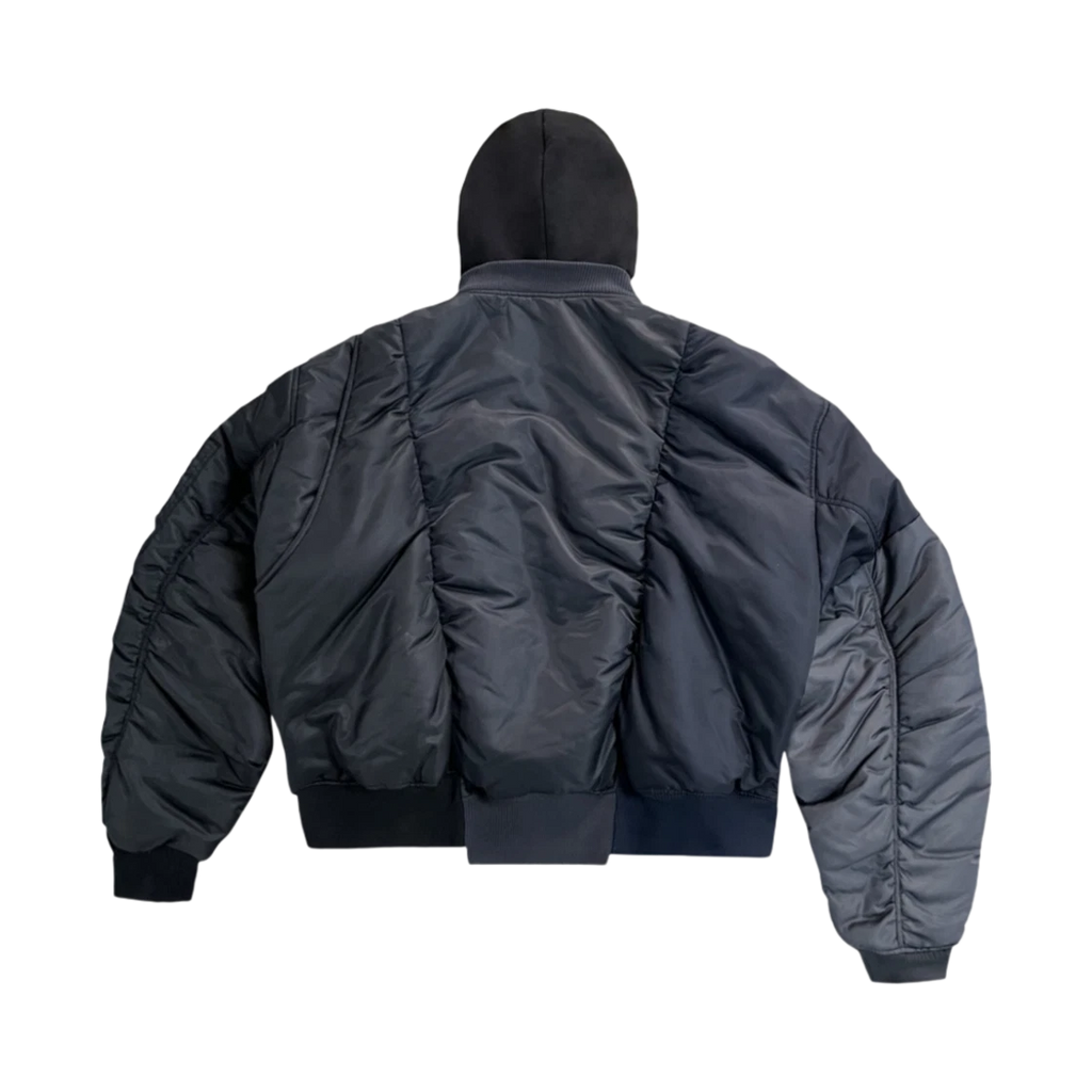 PROJECT G/R UNBALANCED REWORKED BOMBER JACKET BLACK