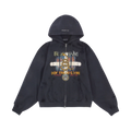PROJECT G/R BLUESNAKE WASHED ZIP HOODIE BLACK