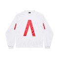 BALENCIAGA MUSIC ARCHIVE SERIES CONNECTED LONG SLEEVE T-SHIRT MEDIUM FIT LIGHT GREY RED