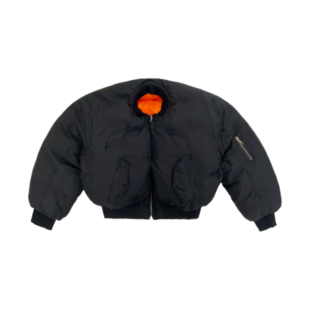 PROJECT G/R REVERSIBLE PUFFER BOMBER JACKET BLACK