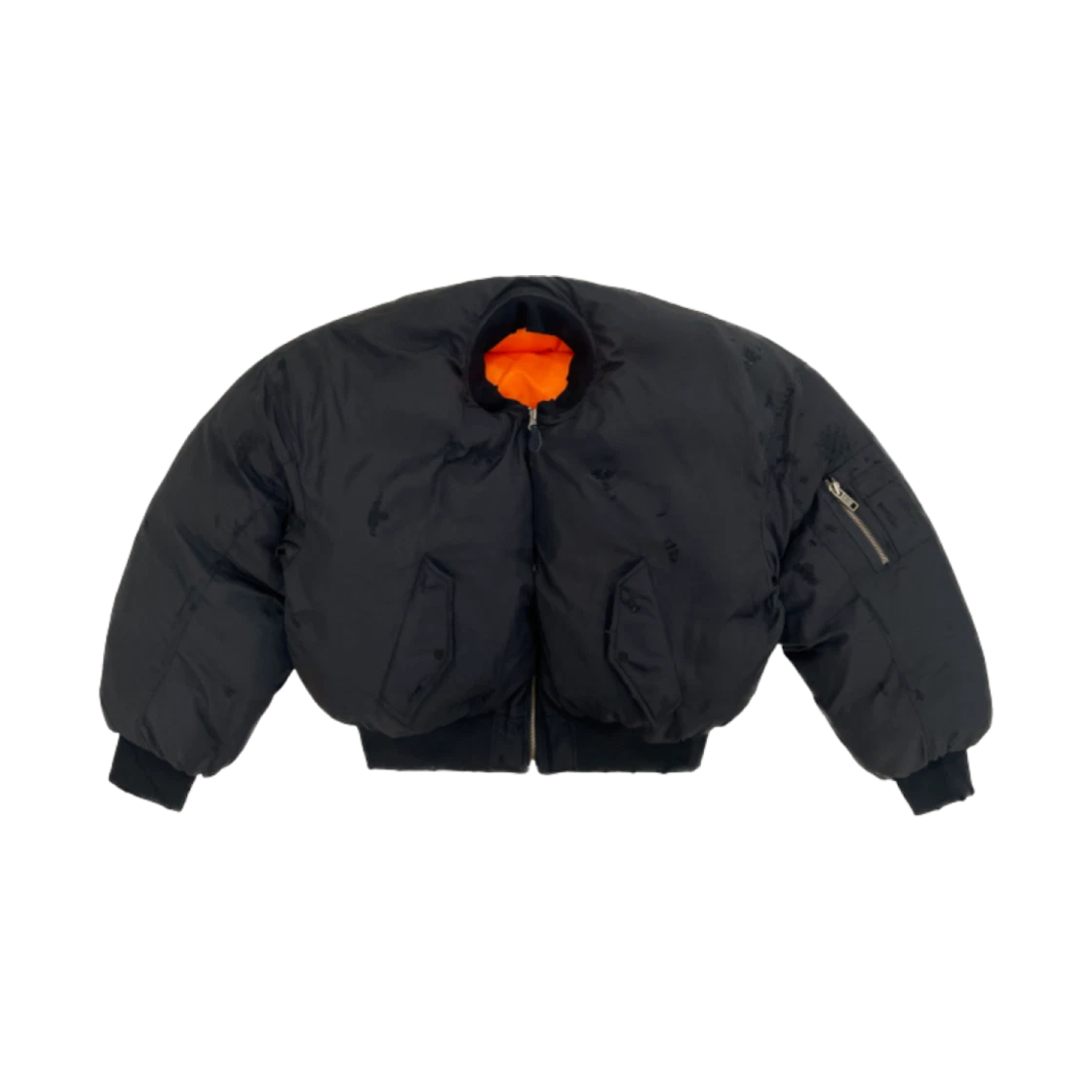 PROJECT G/R REVERSIBLE PUFFER BOMBER JACKET BLACK