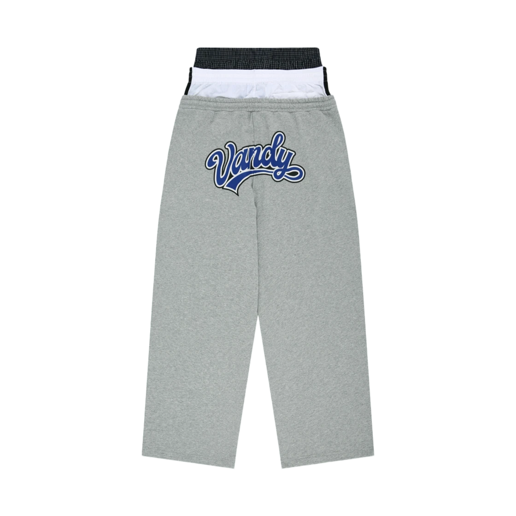 PROTOCOL INDEX X VANDY THE PINK 3 LAYERED SWEATPANTS MELANGE GREY