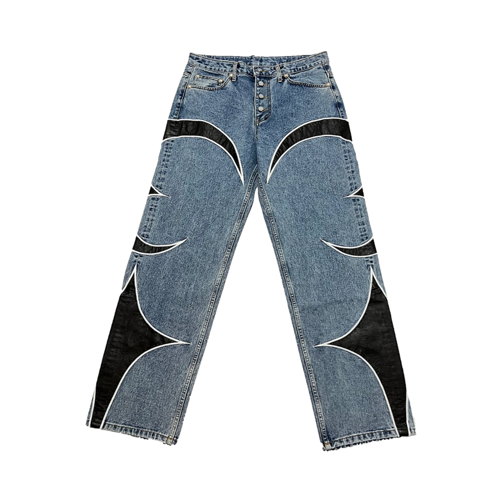 THUG CLUB TC LEATHER WASHING DENIM PANTS