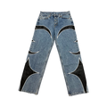 THUG CLUB TC LEATHER WASHING DENIM PANTS