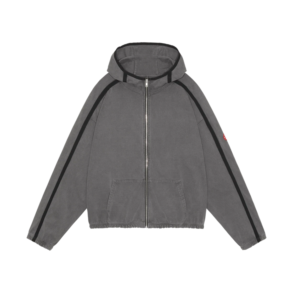 CAV EMPT OVERDYE TAPED LIGHT ZIP HOODY CHARCOAL - 24FW