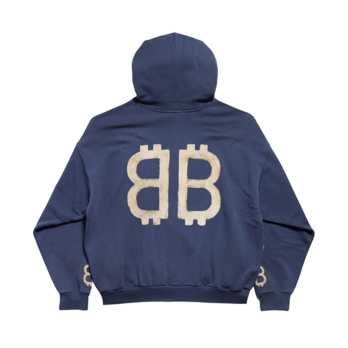 BALENCIAGA CRYPTO HOODIE MEDIUM FIT BLUE
