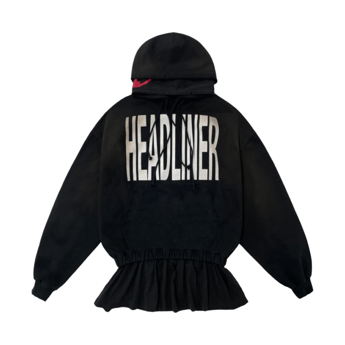 PROJECT G/R HEADLINER DOUBLE LAYERED HOODIE BLACK