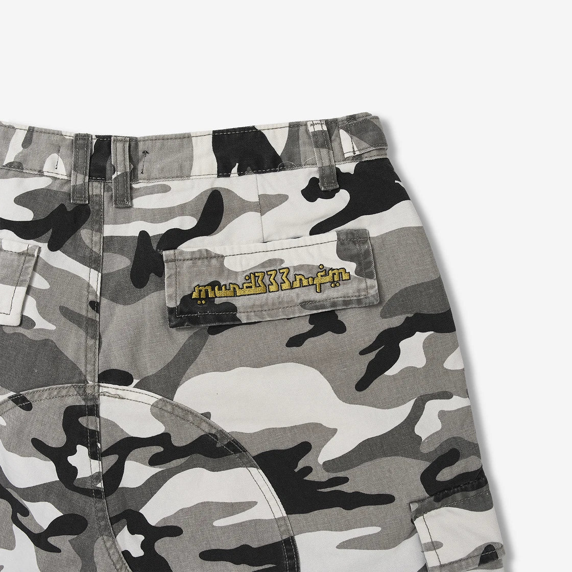 PROJECT G/R X MFM333 LAYERED SKIRT CAMO CARGO SHORTS MULTI CAMO