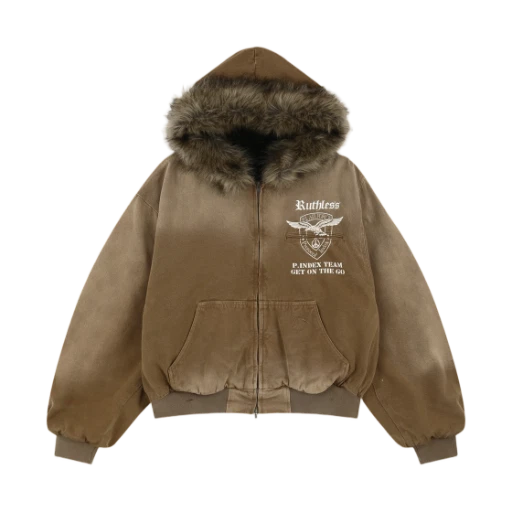 PROTOCOL INDEX DETACHABLE FUR HOODED WORK JACKET
