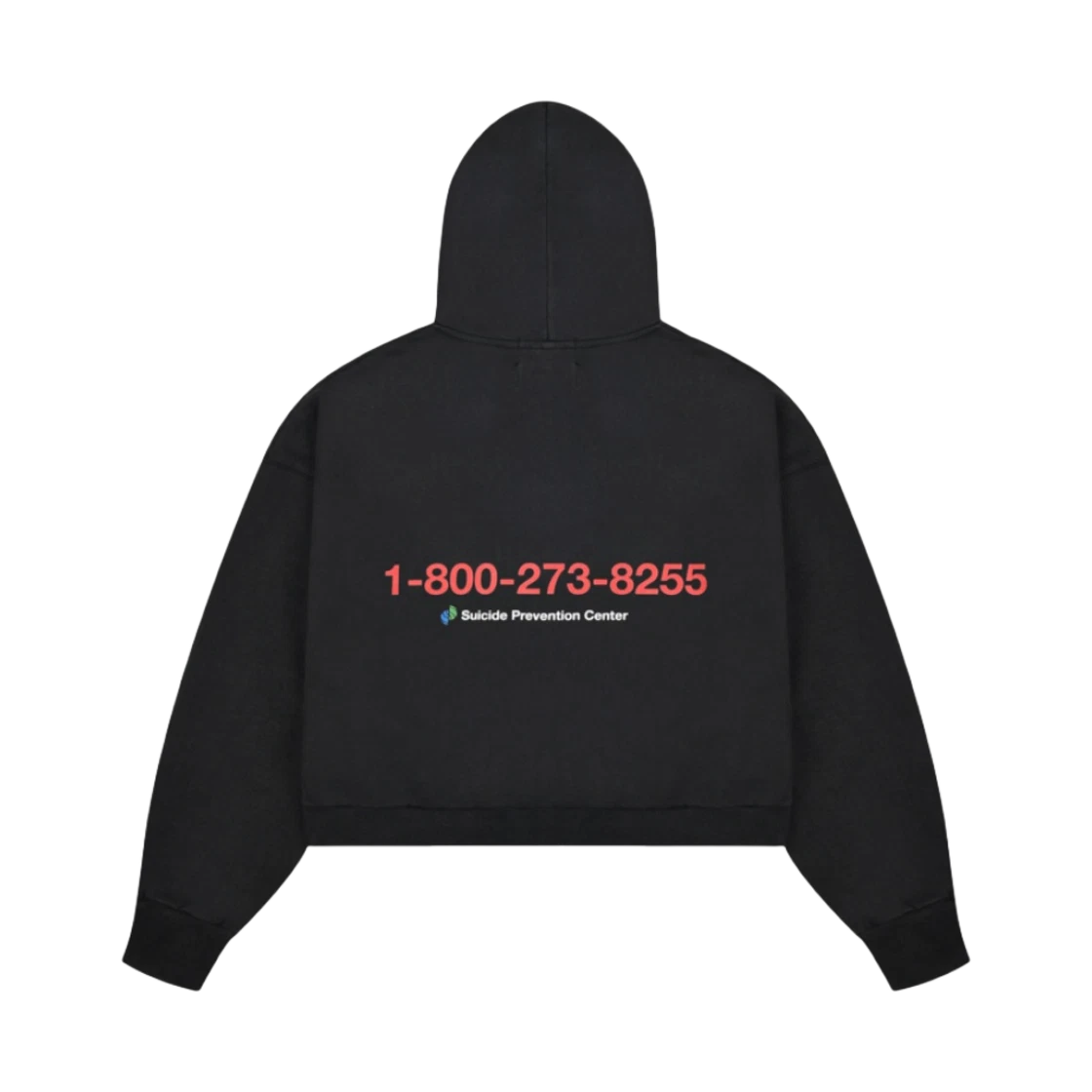 PROJECT G/R SPC CROPPED DISTRESSED ZIP HOODIE WASHED BLACK