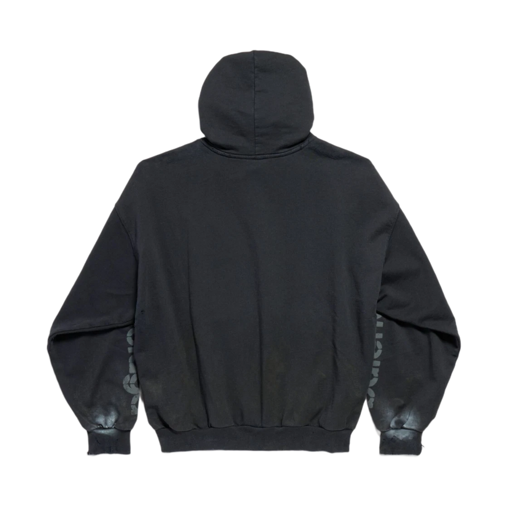 BALENCIAGA 3B STENCIL HOODIE MEDIUM FIT BLACK