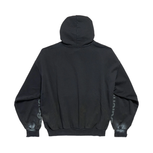 BALENCIAGA 3B STENCIL HOODIE MEDIUM FIT BLACK