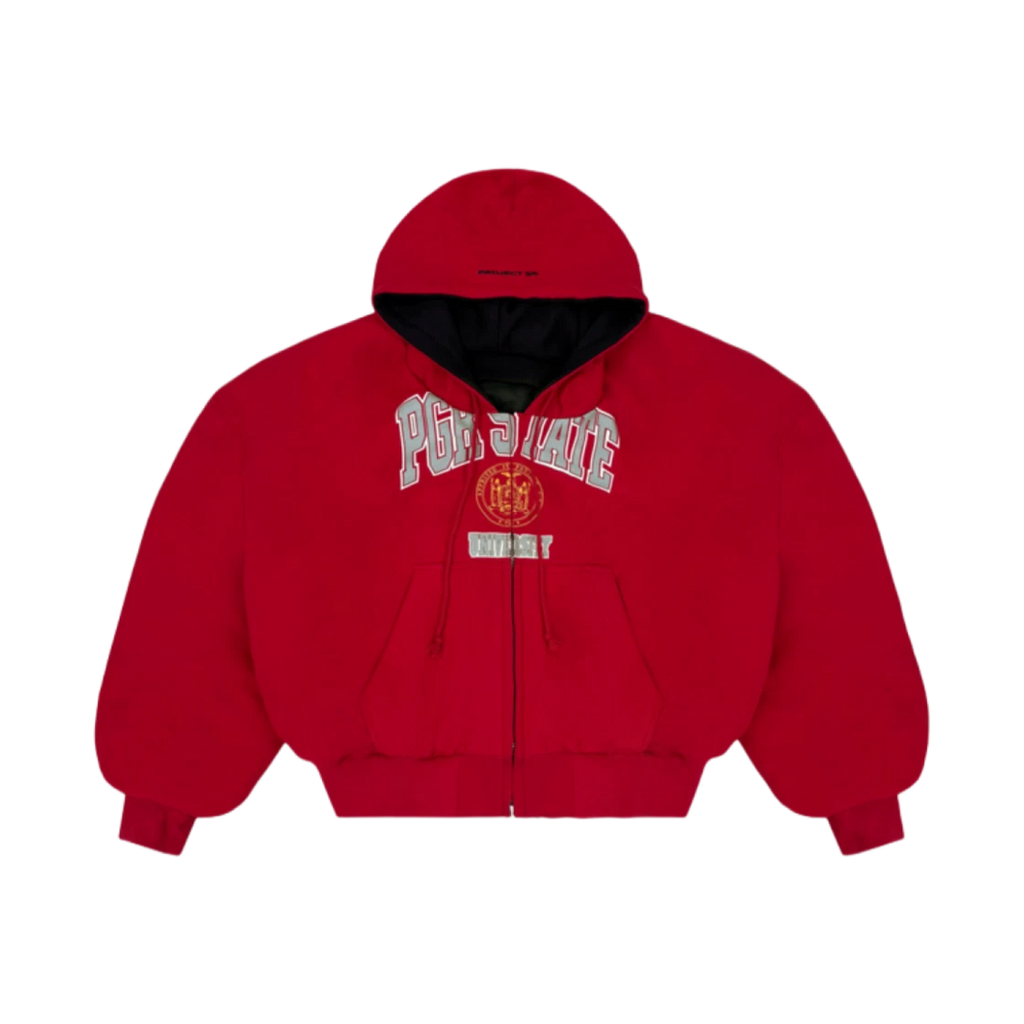 PROJECT G/R REVERSIBLE HOODIE MA-1 JACKET BLACK RED
