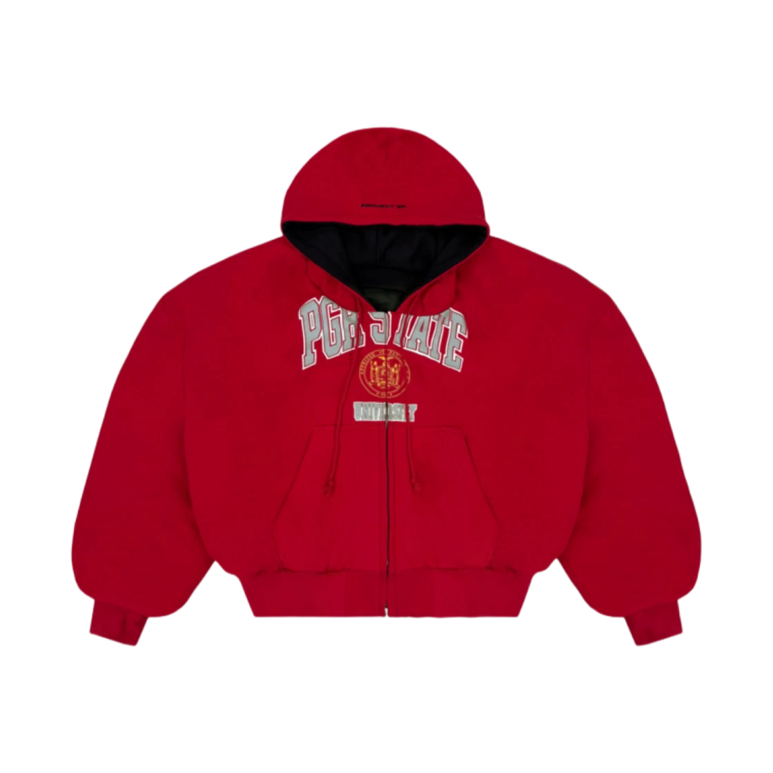 PROJECT G/R REVERSIBLE HOODIE MA-1 JACKET BLACK RED