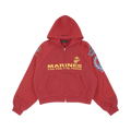 PROJECT G/R RECONSTRUCTED FOLDED ZIP HOODIE RED