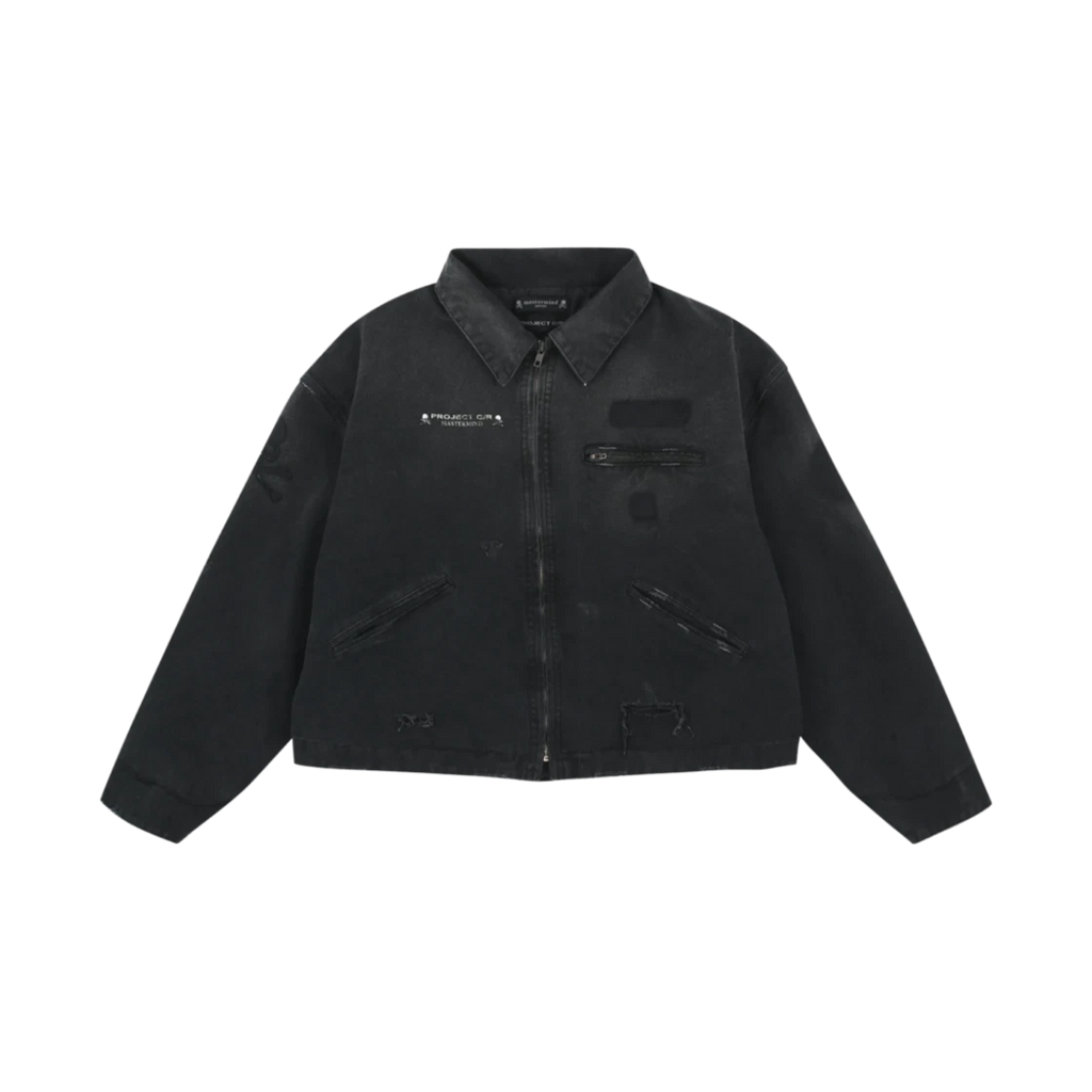 PROJECT G/R X MASTERMIND DISTRESSED CANVAS WORK JACKET BLACK
