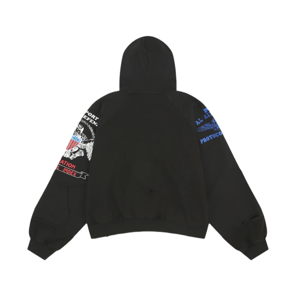 PROTOCOL INDEX X VANDY THE PINK RECONSTRUCTED ZIP HOODIE BLACK