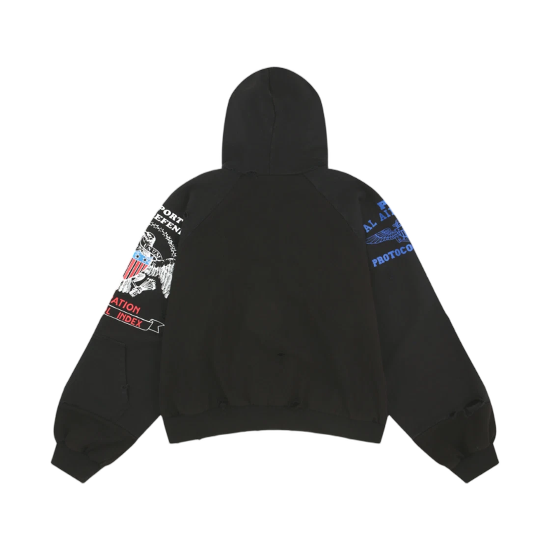 PROTOCOL INDEX X VANDY THE PINK RECONSTRUCTED ZIP HOODIE BLACK