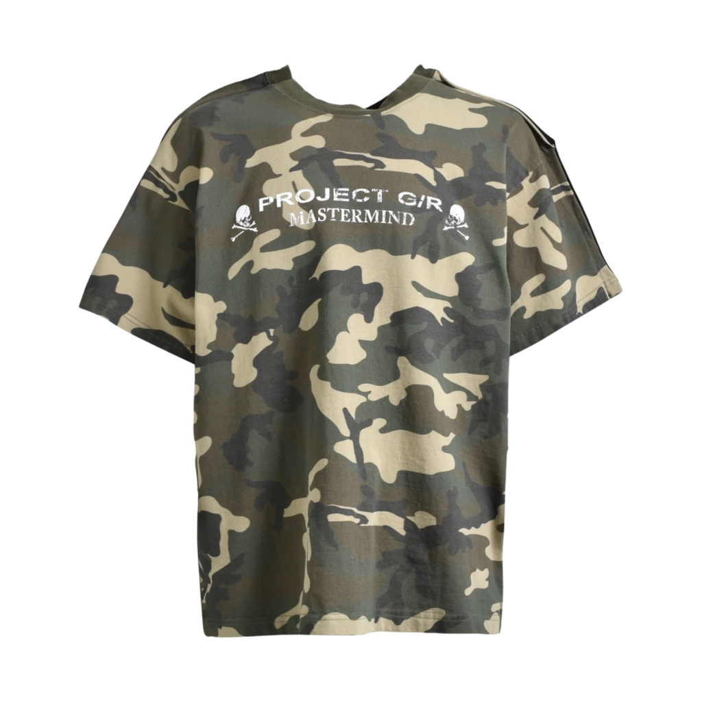PROJECT G/R X MASTERMIND TWO FACED OUTSEAM T-SHIRT BLACK CAMO