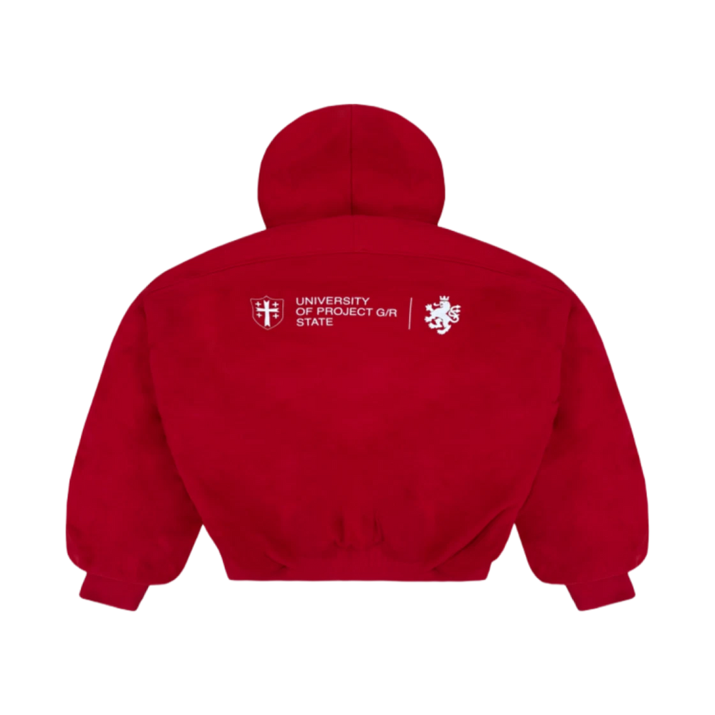 PROJECT G/R REVERSIBLE HOODIE MA-1 JACKET BLACK RED