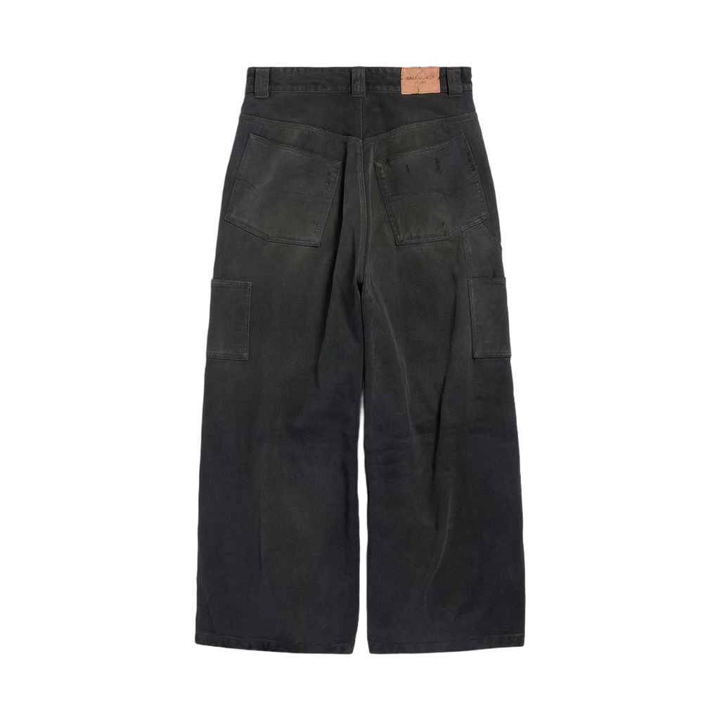 BALENCIAGA RIPPED OFF BAGGY PANTS BLACK GREEN RED