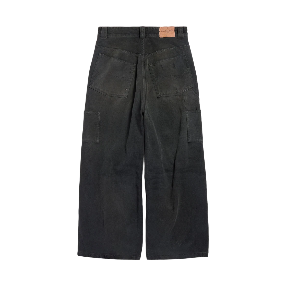 BALENCIAGA RIPPED OFF BAGGY PANTS BLACK GREEN RED
