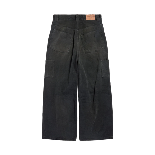 BALENCIAGA RIPPED OFF BAGGY PANTS BLACK GREEN RED