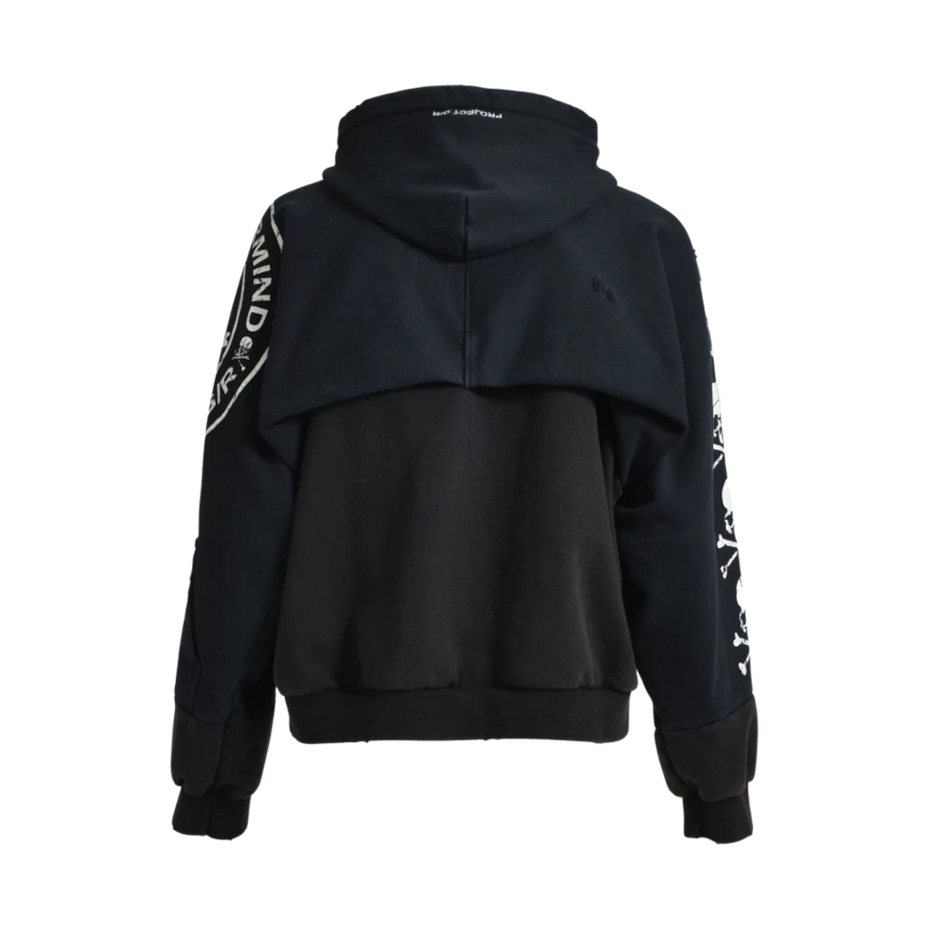 PROJECT G/R X MASTERMIND RECONSTRUCTED FOLDED HOOD ZIP BLACK