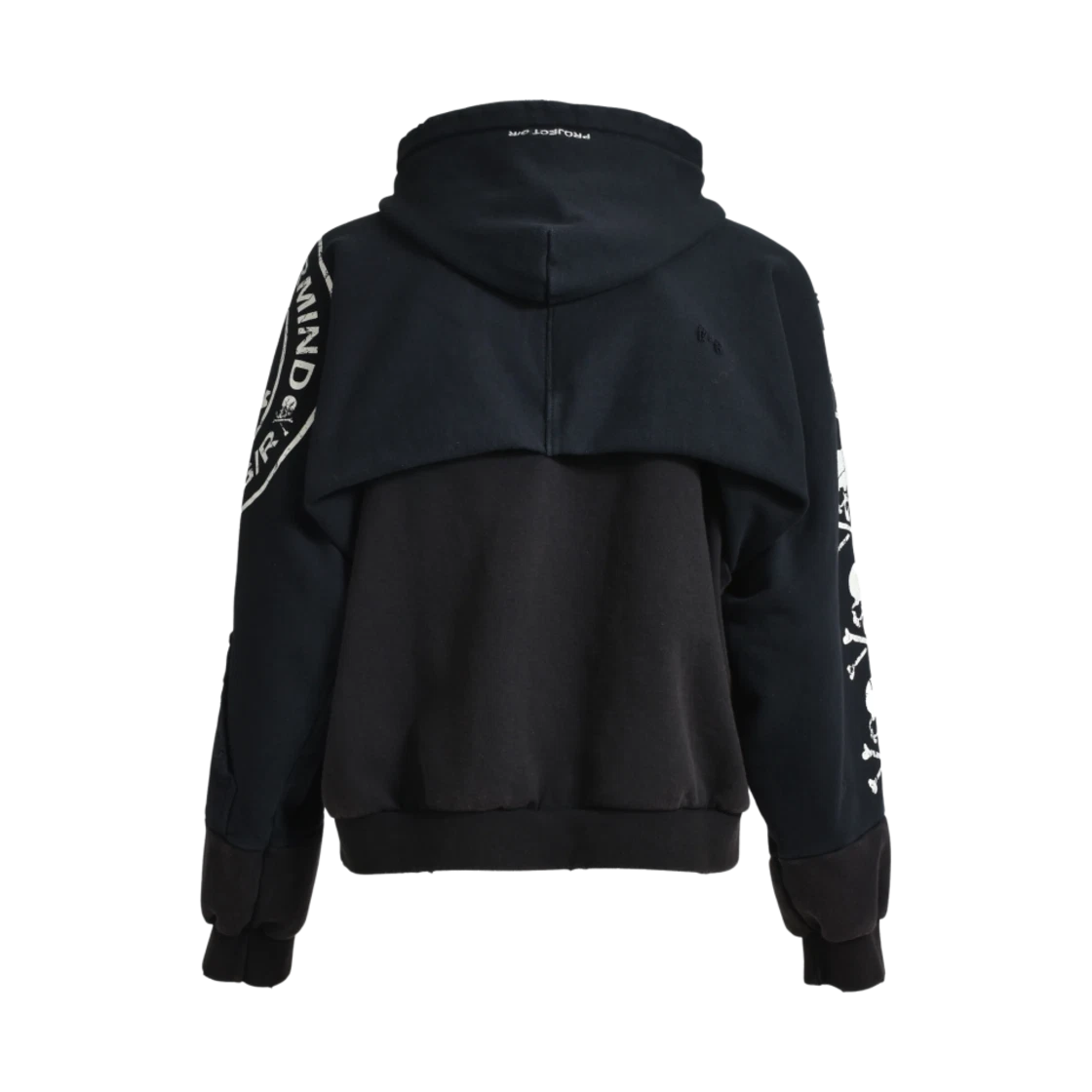 PROJECT G/R X MASTERMIND RECONSTRUCTED FOLDED HOOD ZIP BLACK