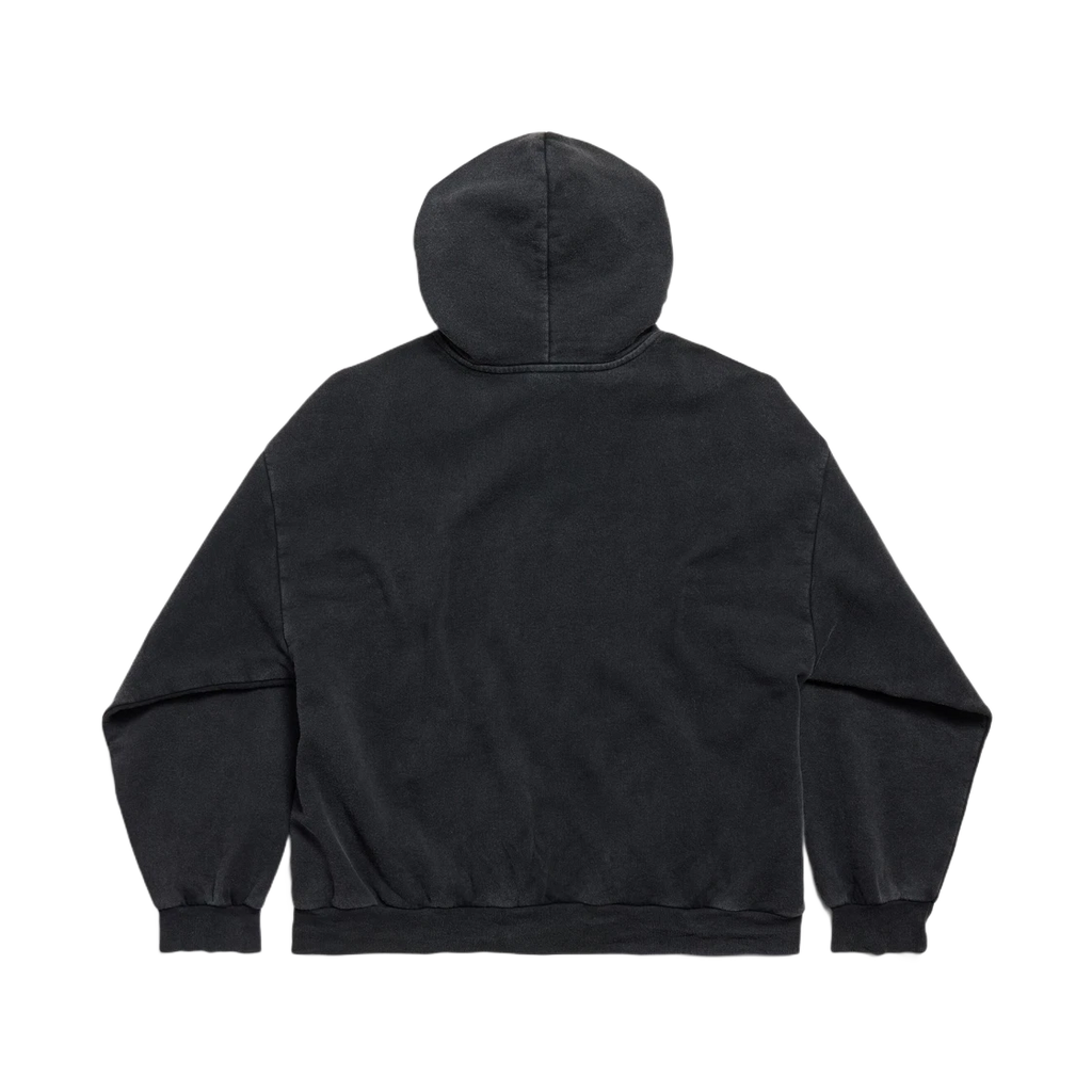 BALENCIAGA X PUMA HOODIE MEDIUM FIT BLACK FADED