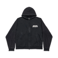BALENCIAGA MASKING TAPE OVERSIZED ZIP-UP HOODIE FADED BLACK
