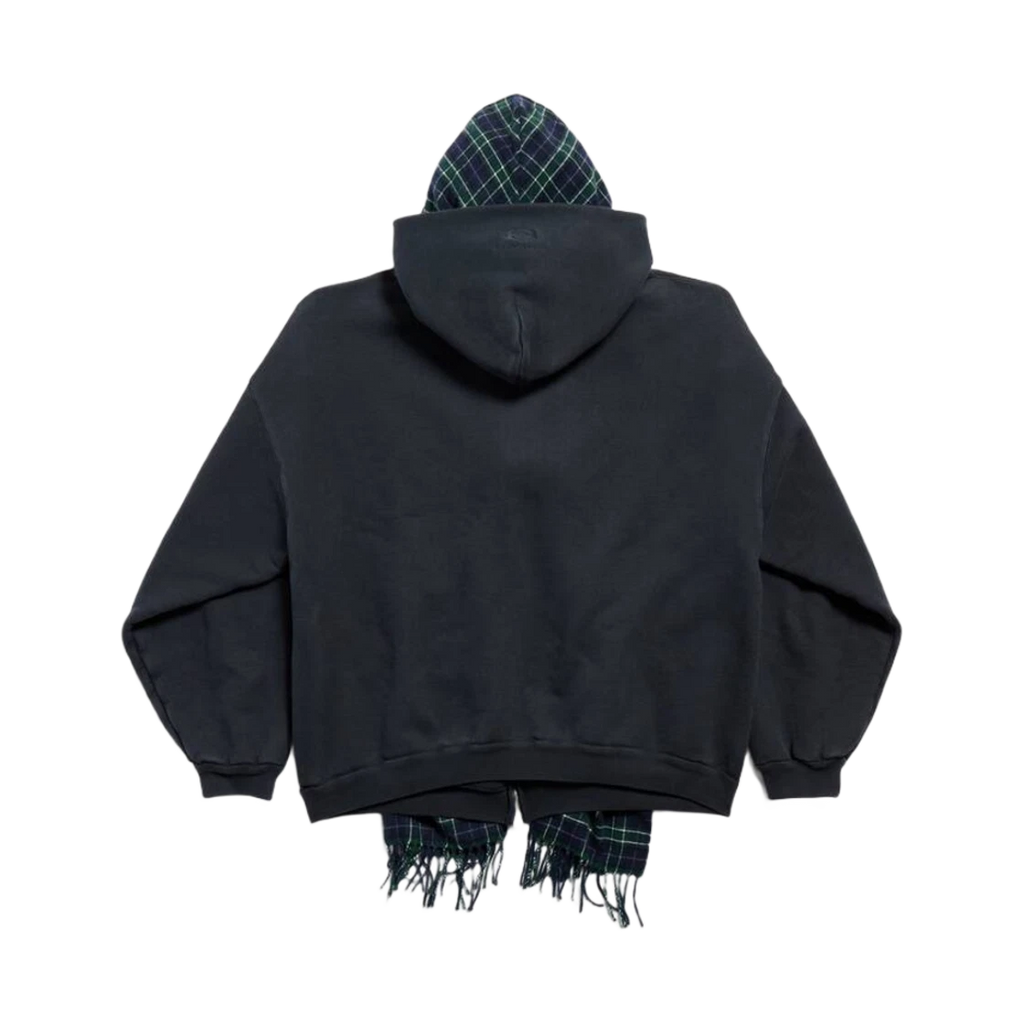 BALENCIAGA UNITY SPORTS ICON SCARF ZIP UP HOODIE OVERSIZED DARK BLUE