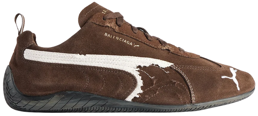 BALENCIAGA X PUMA SPEEDCAT SUEDE BROWN WHITE