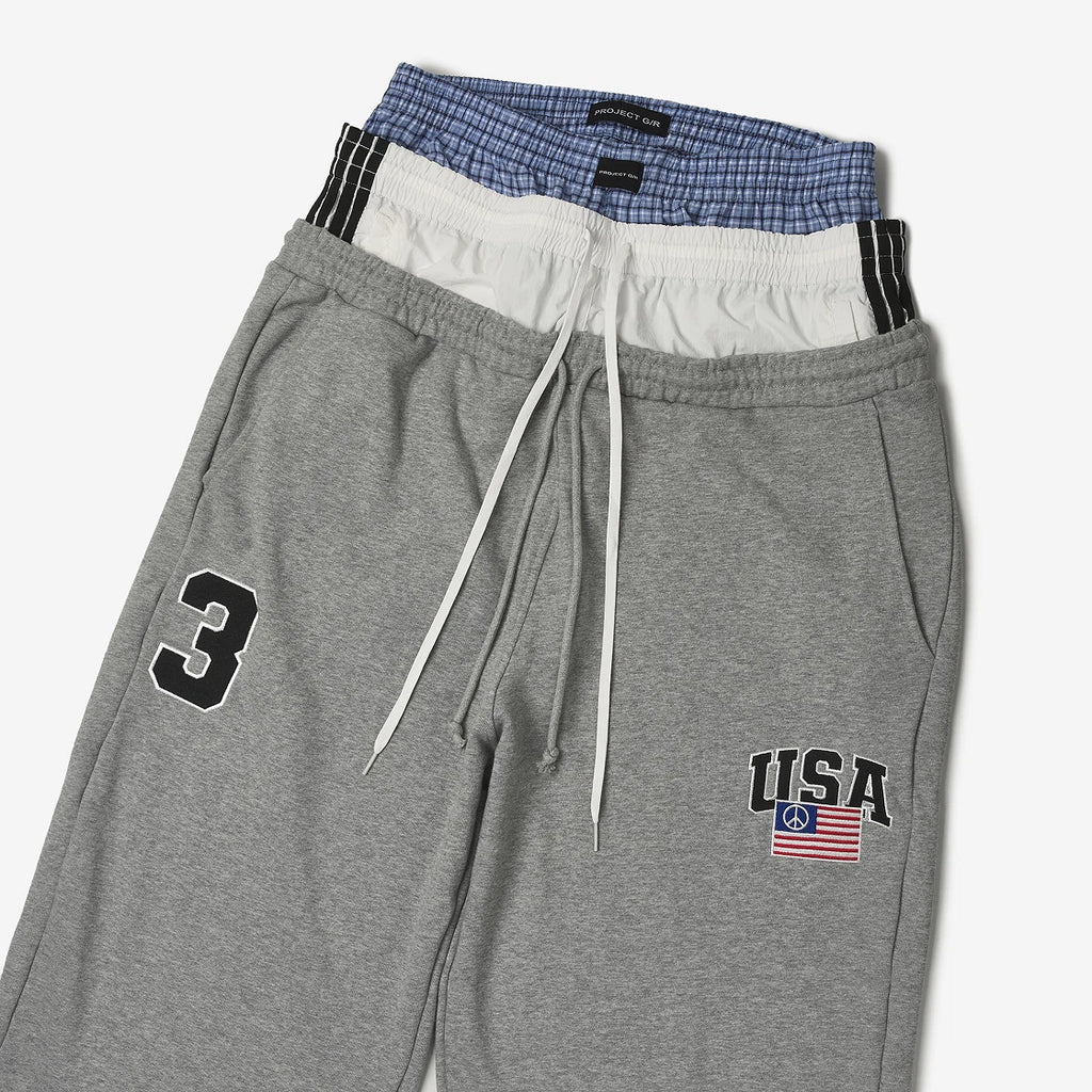 PROJECT G/R 3 LAYERED SWEAT PANTS