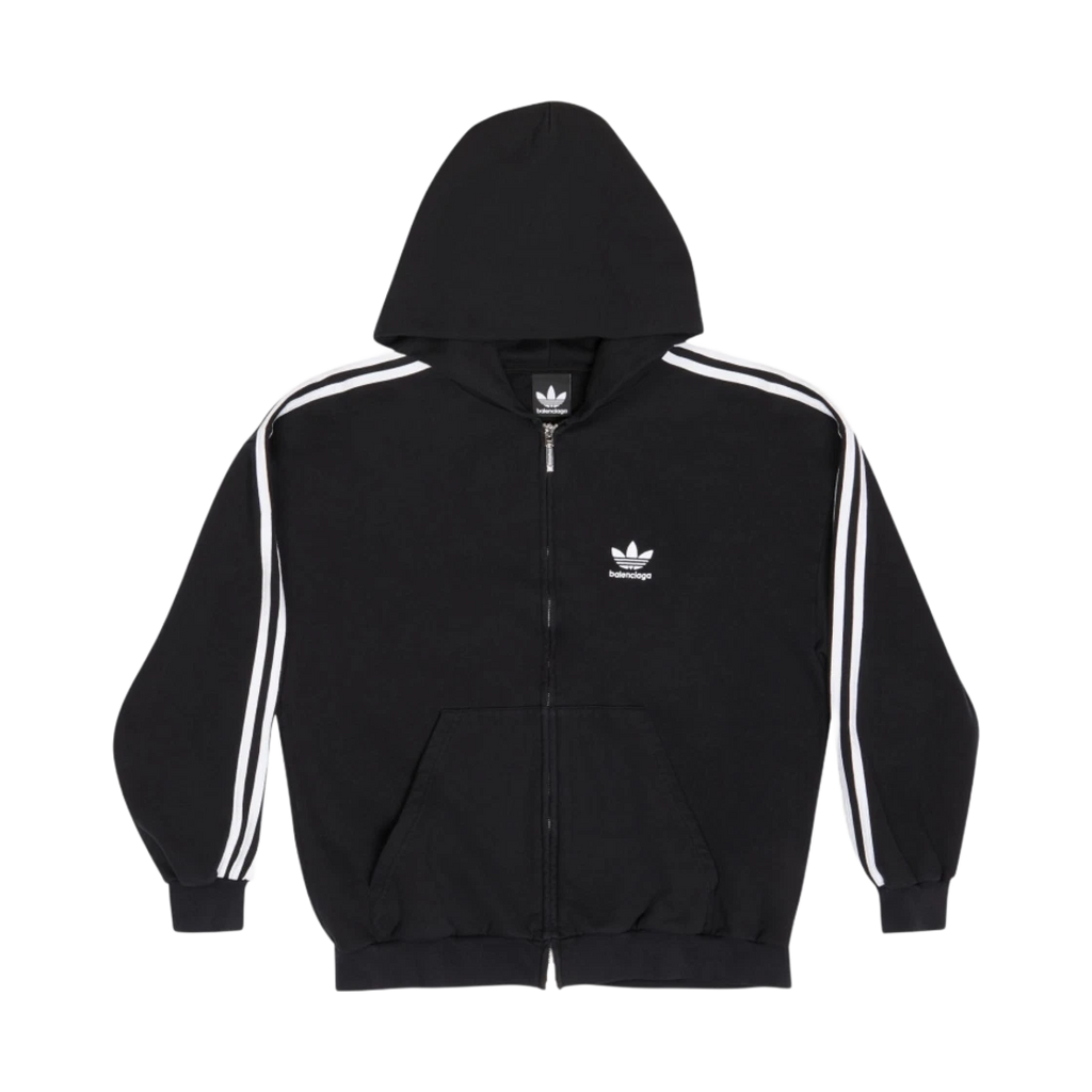BALENCIAGA X ADIDAS ZIP-UP HOODIE SMALL FIT BLACK