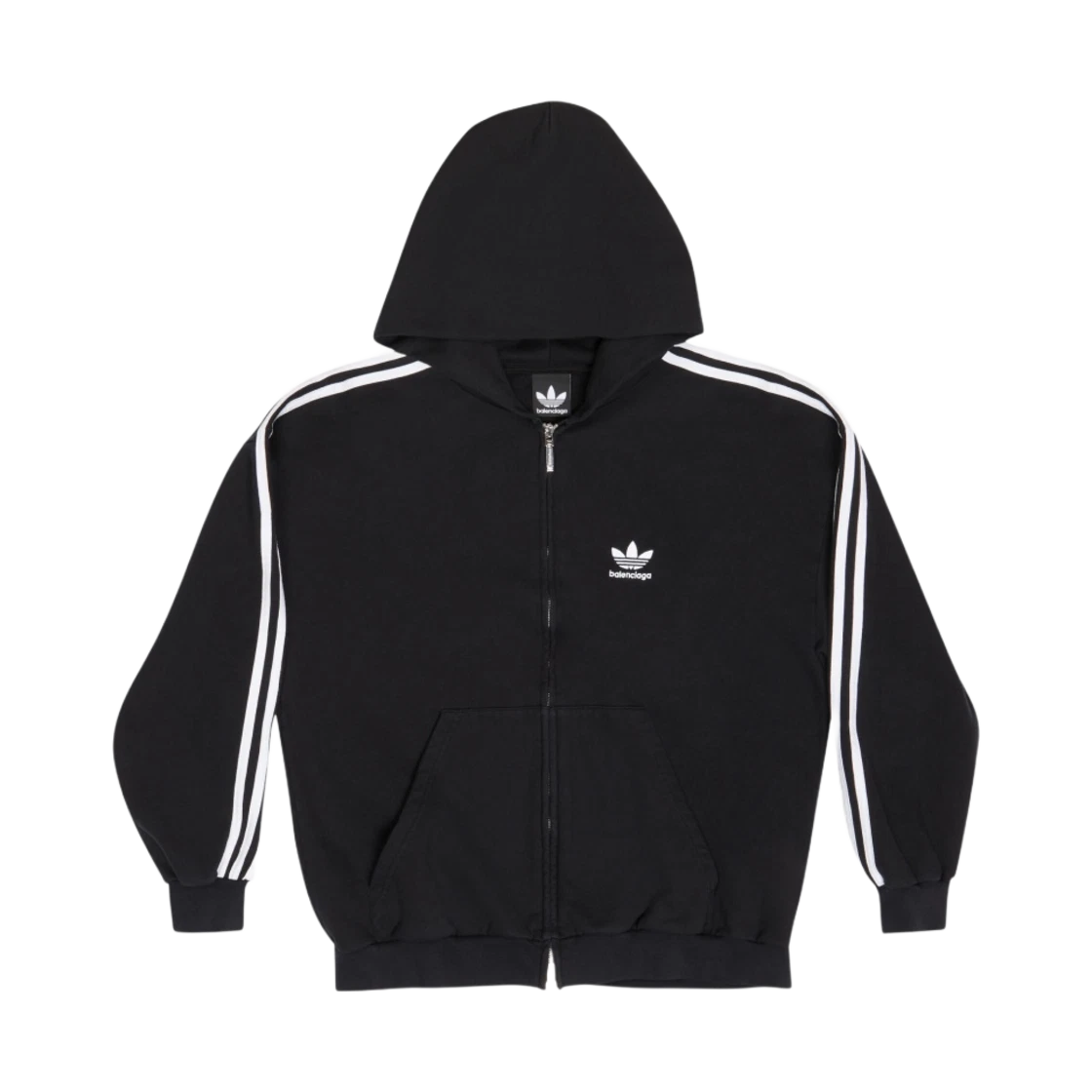 BALENCIAGA X ADIDAS ZIP-UP HOODIE SMALL FIT BLACK