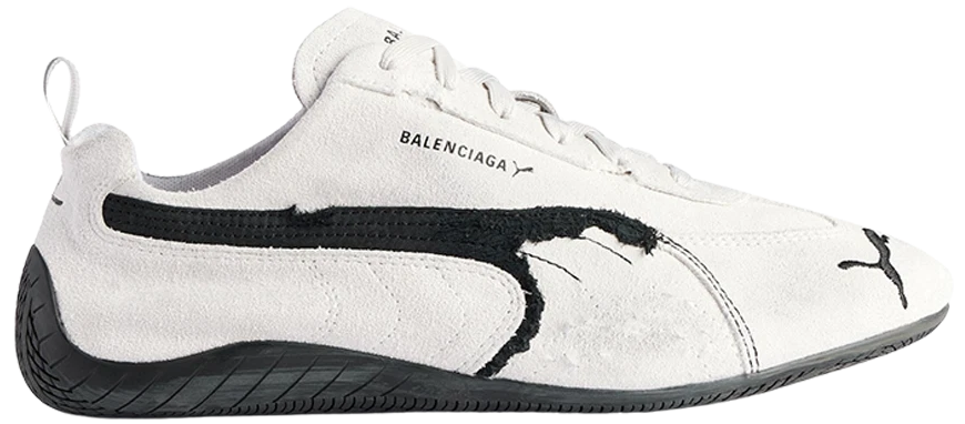 BALENCIAGA X PUMA SPEEDCAT SUEDE WHITE BLACK