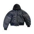 PROJECT G/R UNBALANCED REWORKED BOMBER JACKET BLACK