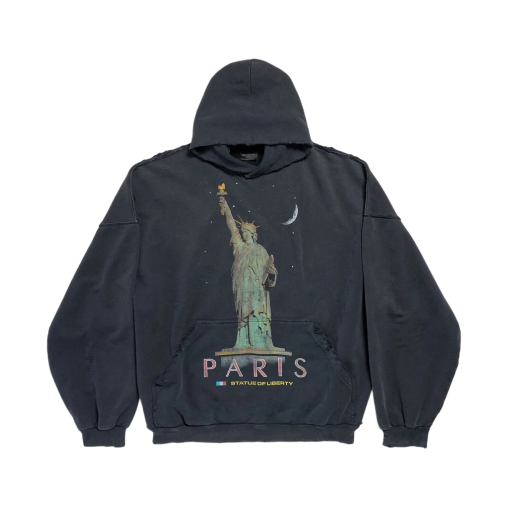 BALENCIAGA PARIS LIBERTY HOODIE OVERSIZED BLACK