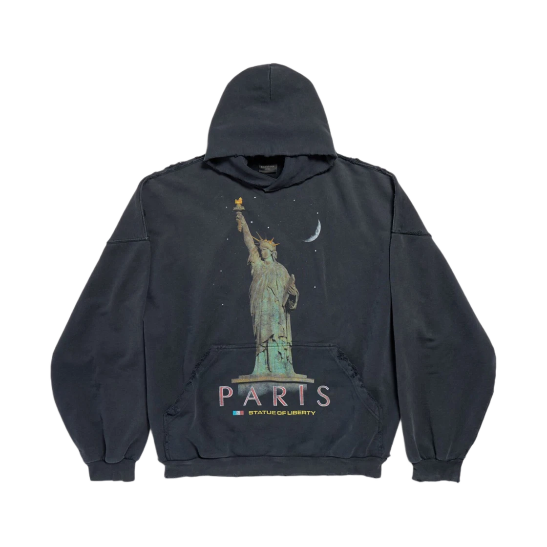 BALENCIAGA PARIS LIBERTY HOODIE OVERSIZED BLACK