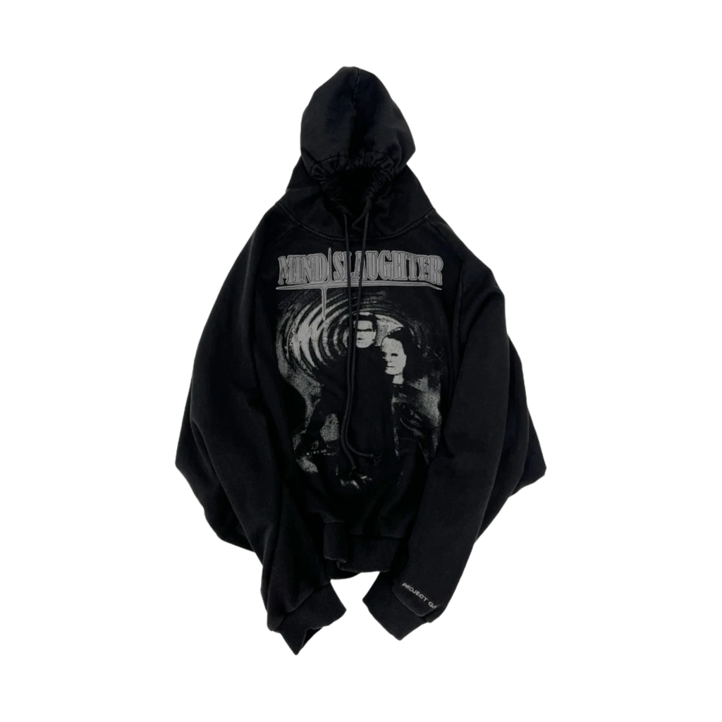 PROJECT G/R MIND SLAUGHTER VINTAGE WASHED HOODIE BLACK