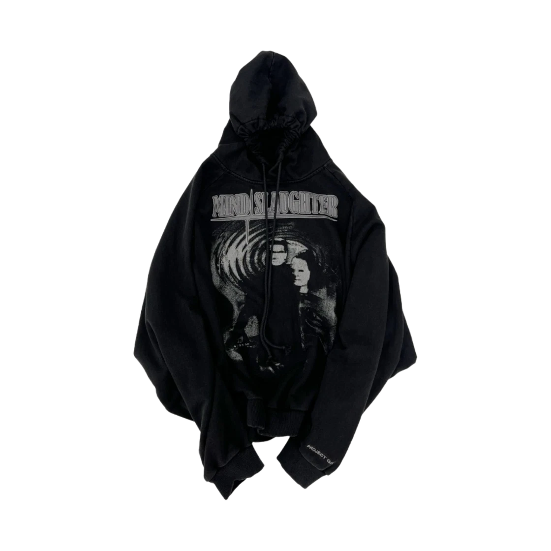 PROJECT G/R MIND SLAUGHTER VINTAGE WASHED HOODIE BLACK