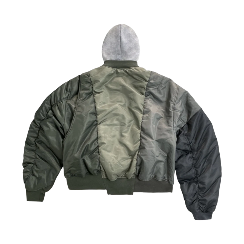 PROJECT G/R UNBALANCED REWORKED BOMBER JACKET KHAKI