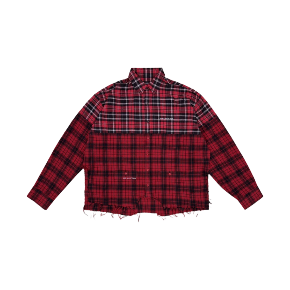 PROJECT G/R UPSIDE-DOWN CHECKED SHIRTS RED