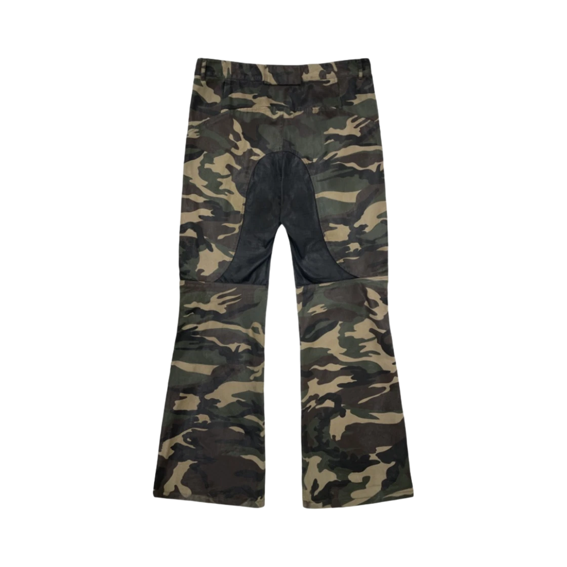 PROJECT G/R COATED BIKER ARMOURED FLARE PANTS CAMO