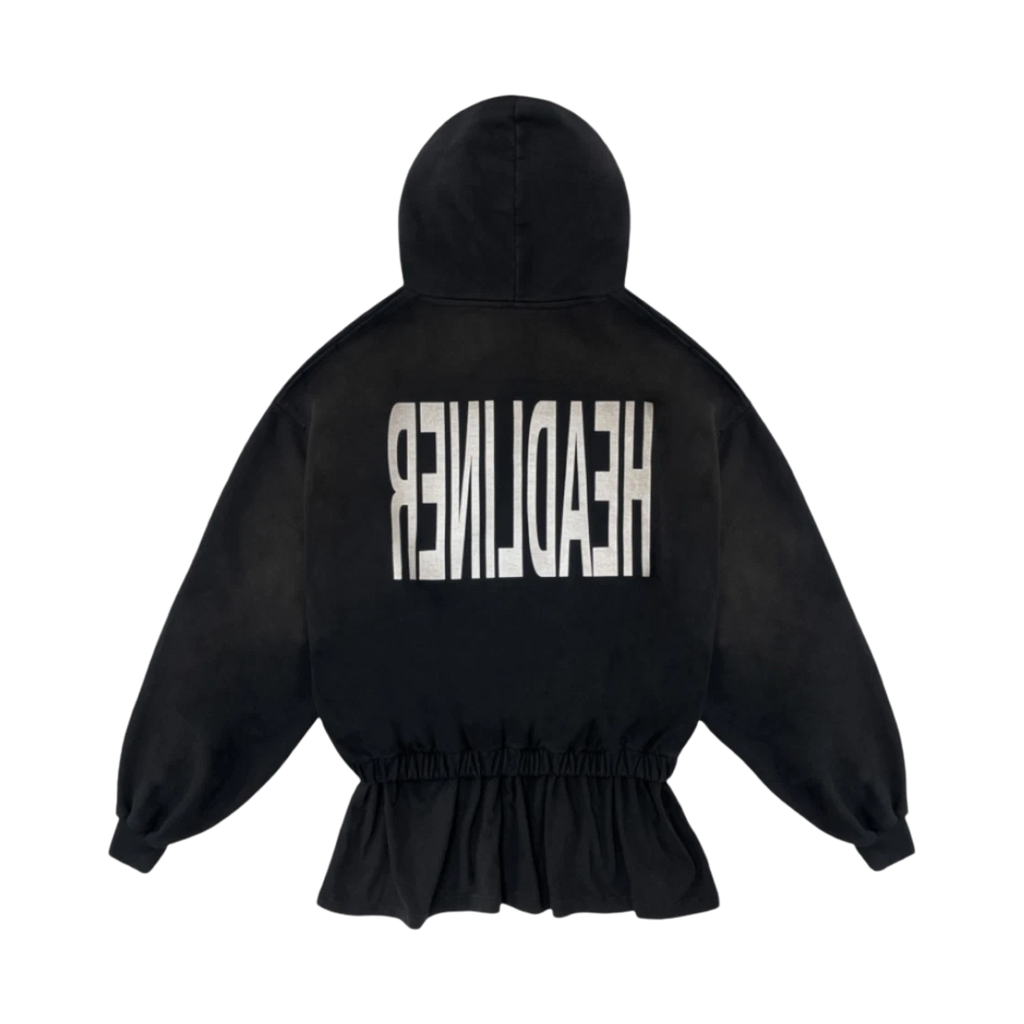 PROJECT G/R HEADLINER DOUBLE LAYERED HOODIE BLACK